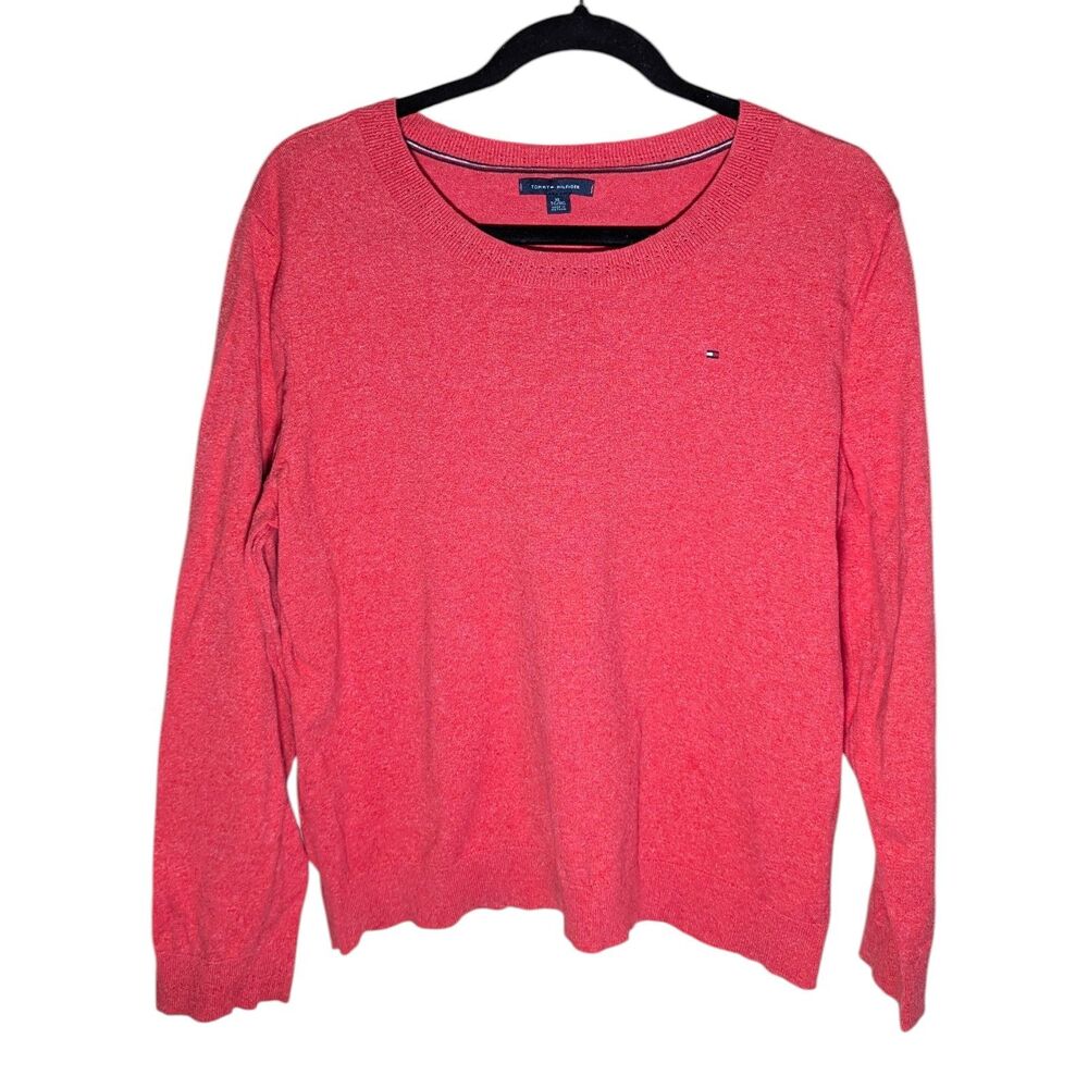 Tommy Hilfiger Crewneck Cotton Knit Salmon Sweater Size XL